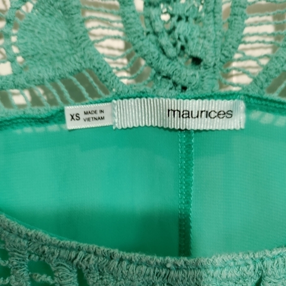 Maurice's Mint green sheer short sleeve top XS - Picture 3 of 5